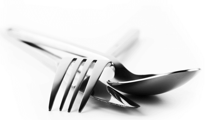 Besteck: Gabel, Messer, Löffel